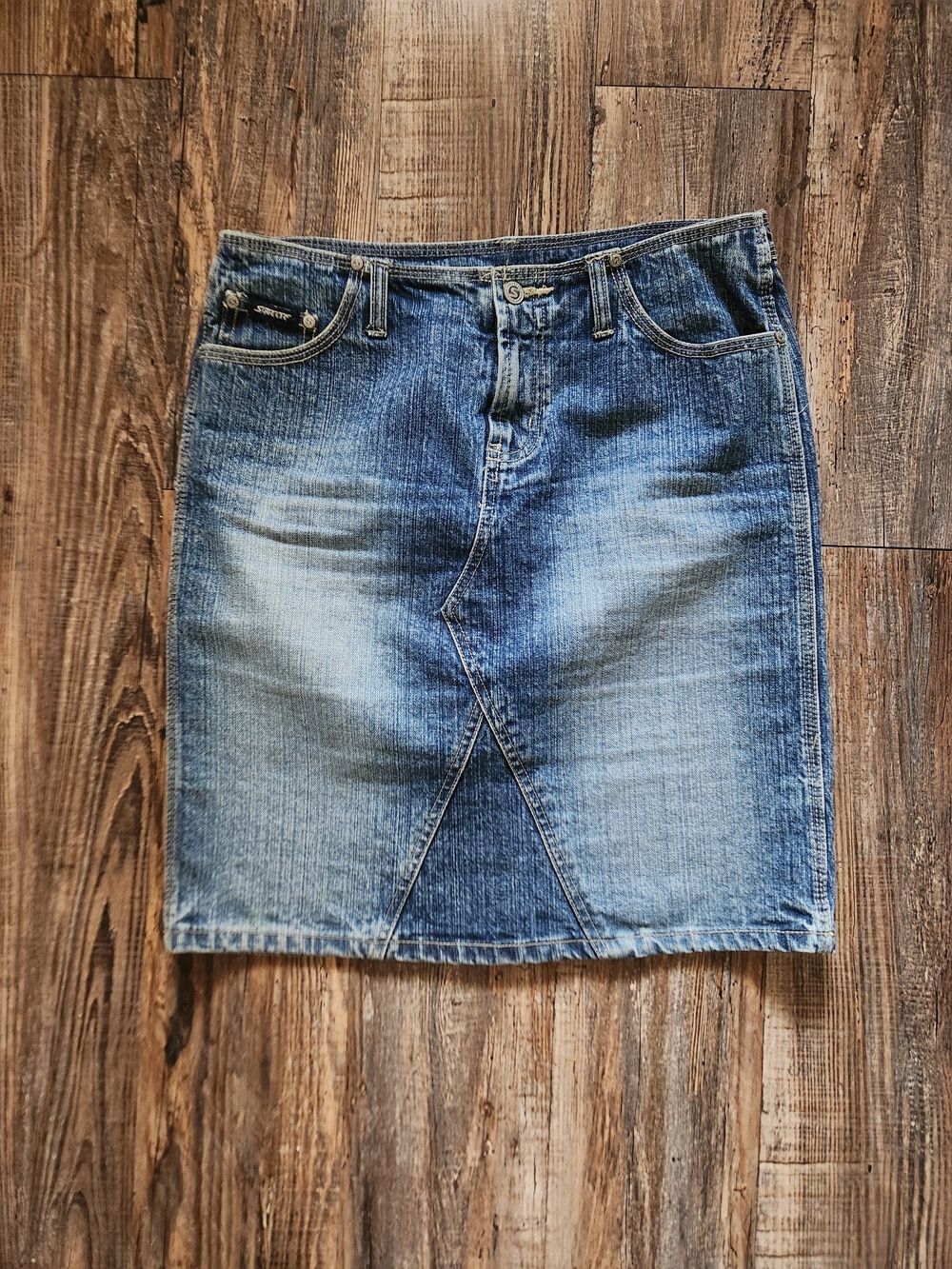 Y2k Squeeze Jean Midi Skirt